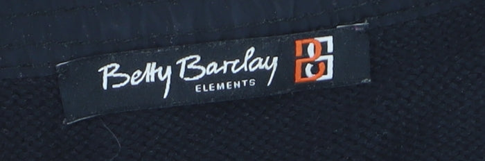 Betty Barclay Women Black Size 16 Full Zip Hoodie Jacket