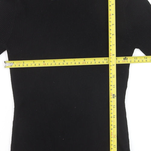 New Look Women’s Black Beaded High Neck Slim Fit Jumper Size 10