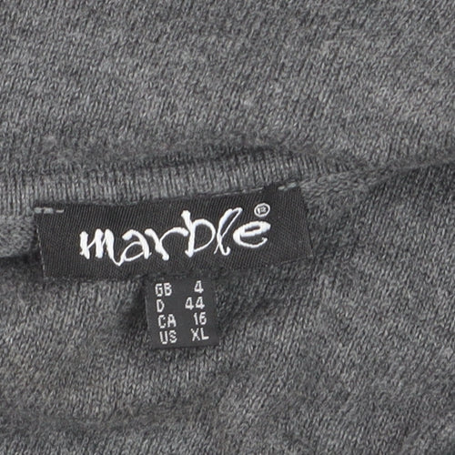 Marble Women’s Grey Cotton Cowl Neck Tunic Jumper Size 14