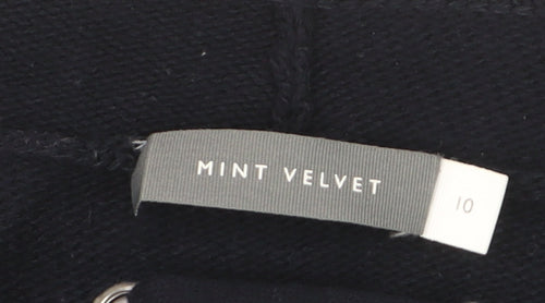 Mint Velvet Womens Black Size 10 Cardigan Lace Up Knit Jumper