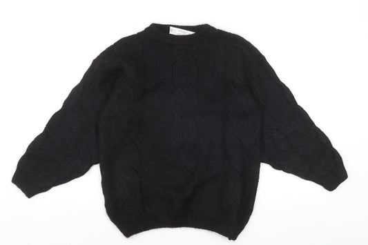 Marks and Spencer Women’s Black Wool Chunky-Knit Jumper Size 10