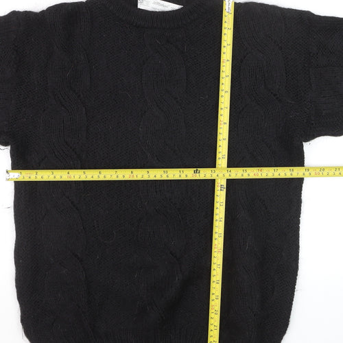 Marks and Spencer Women’s Black Wool Chunky-Knit Jumper Size 10