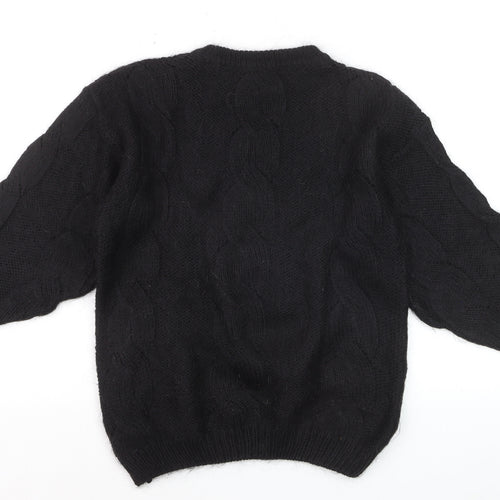 Marks and Spencer Women’s Black Wool Chunky-Knit Jumper Size 10