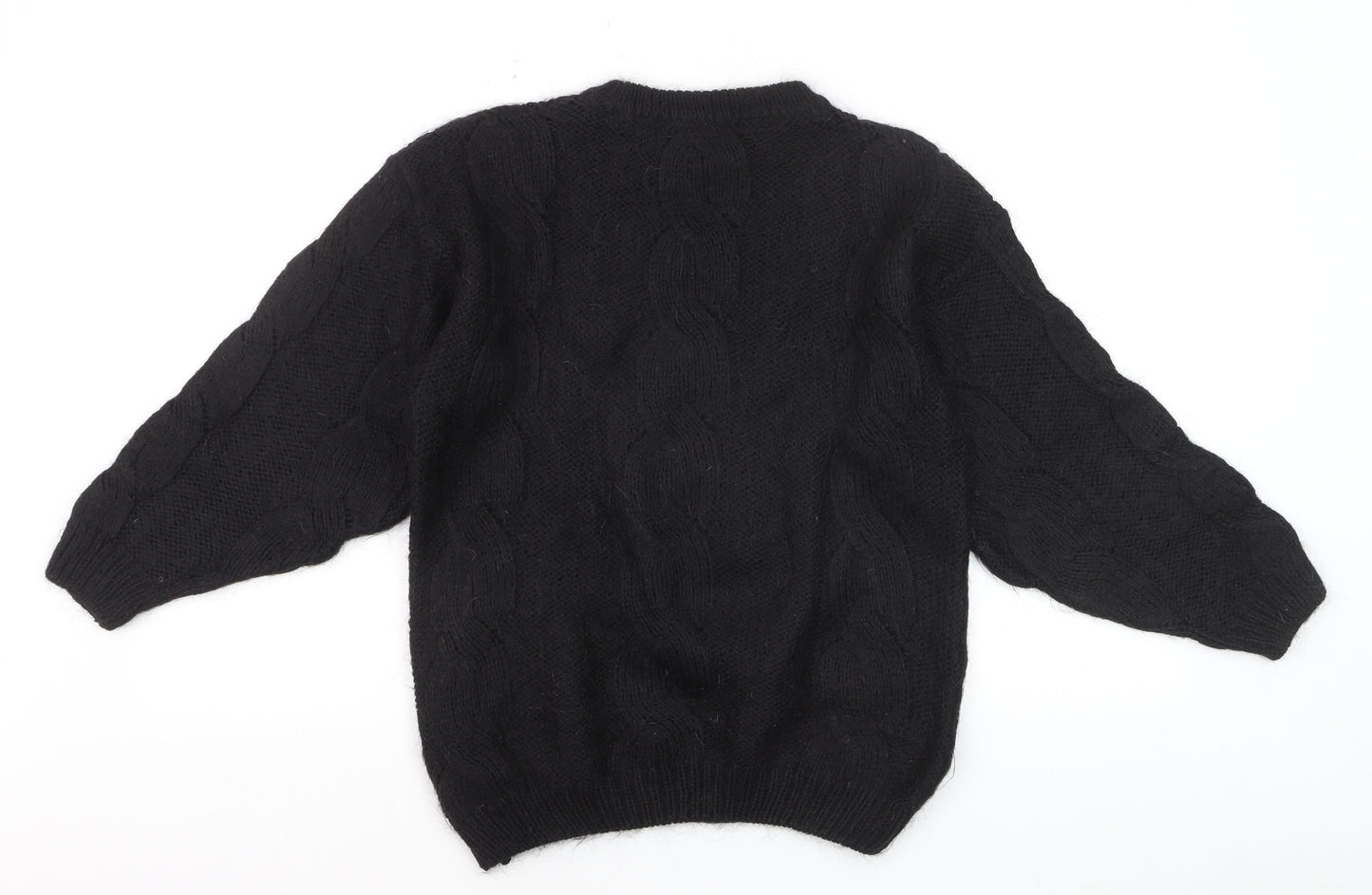 Marks and Spencer Women’s Black Wool Chunky-Knit Jumper Size 10