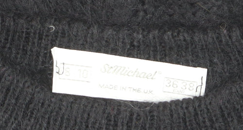 Marks and Spencer Women’s Black Wool Chunky-Knit Jumper Size 10