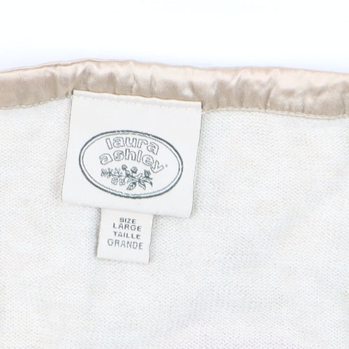 Laura Ashley Womens Beige Pink Floral Cardigan Large Cotton