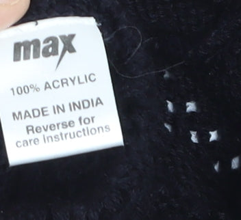 Max Women's Black Acrylic Crochet Open Cardigan Size 18