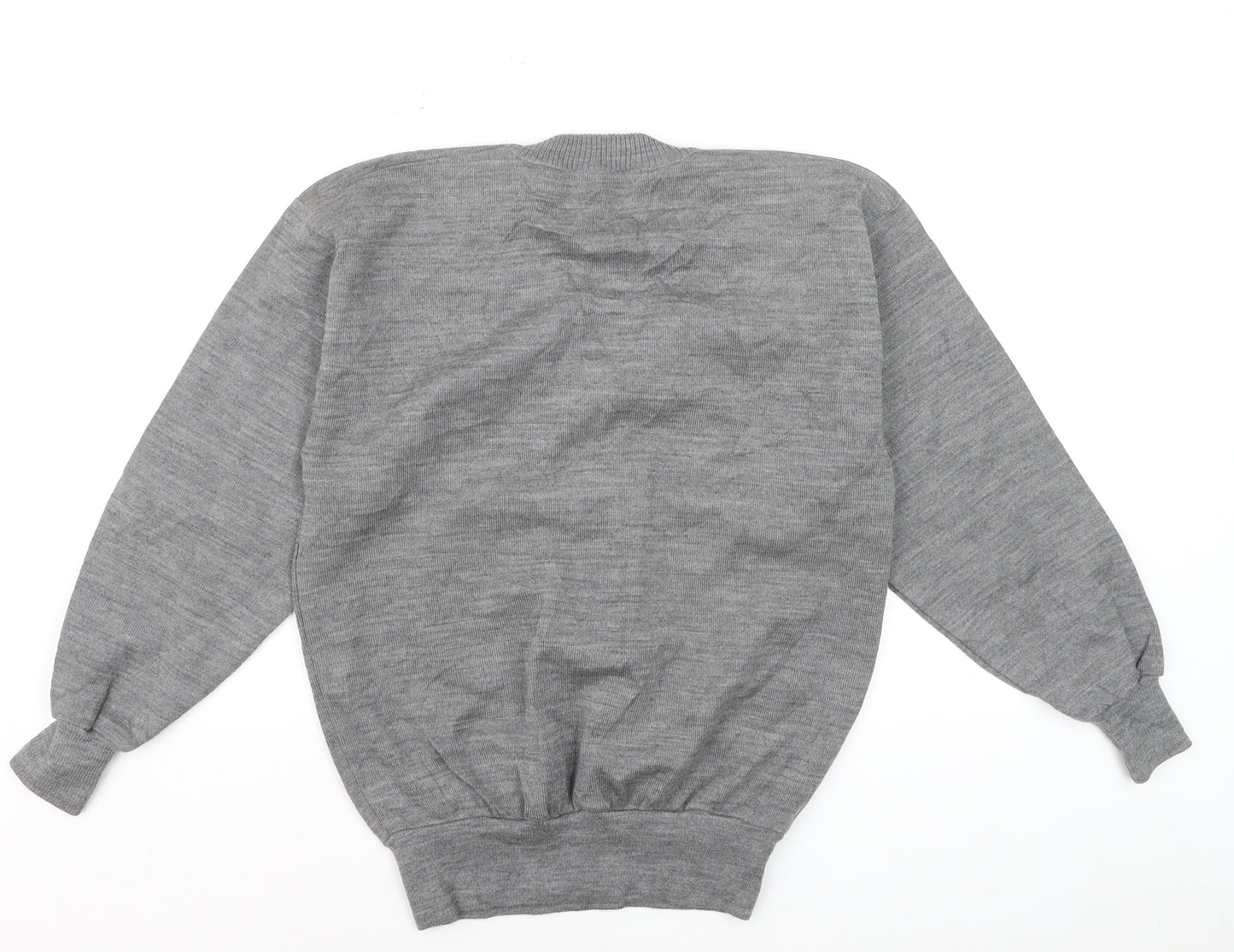 Masters Men's Grey Wool V-Neck Golf Jumper Size L