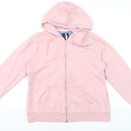 Crew Clothing Women Pink Size 16 Full Zip Hoodie with Pockets