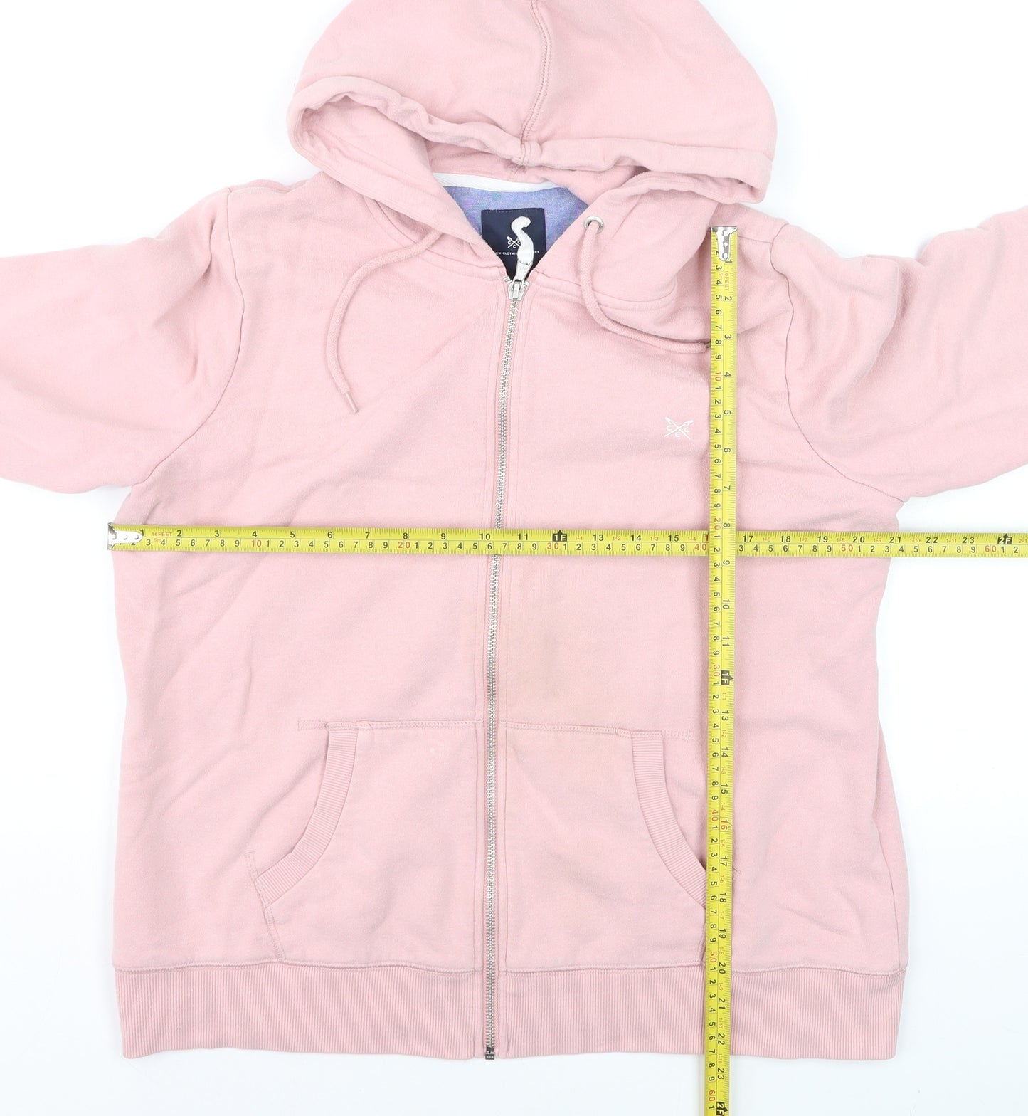 Crew Clothing Women Pink Size 16 Full Zip Hoodie with Pockets