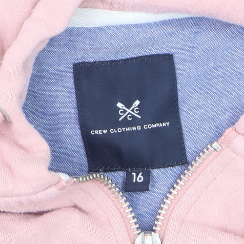 Crew Clothing Women Pink Size 16 Full Zip Hoodie with Pockets
