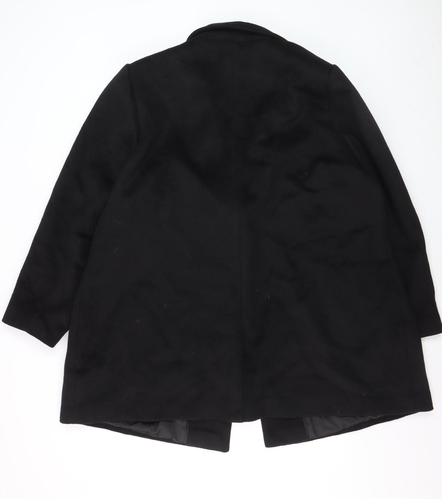 Live Unlimited Women Black Wool Blend Mid-Length Overcoat Size 24
