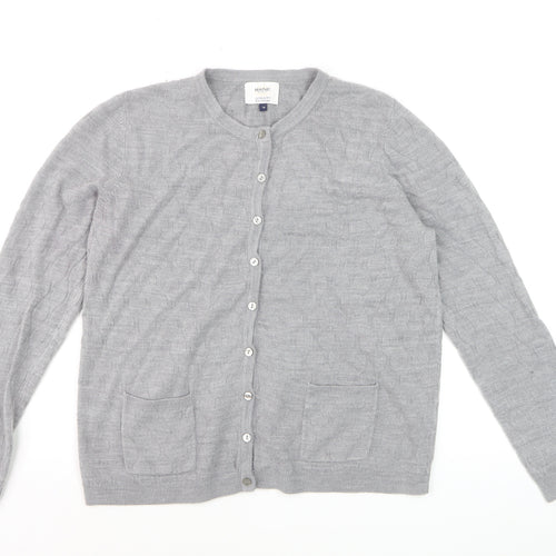 Maine New England Women Grey Size 16 Acrylic Cardigan Knitwear
