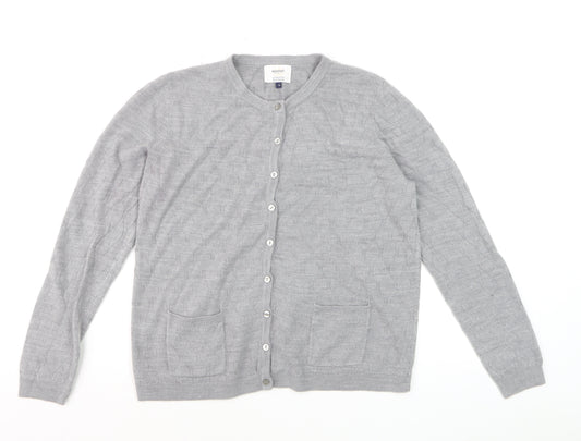 Maine New England Women Grey Size 16 Acrylic Cardigan Knitwear