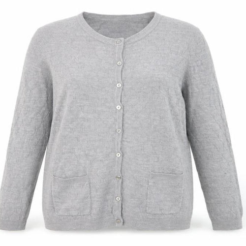 Maine New England Women Grey Size 16 Acrylic Cardigan Knitwear