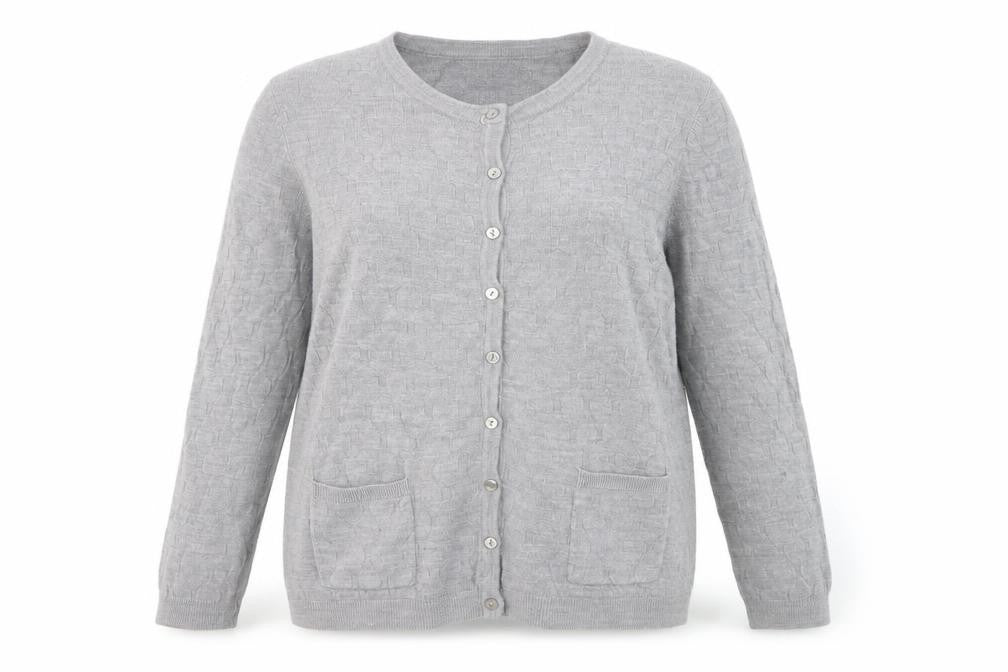 Maine New England Women Grey Size 16 Acrylic Cardigan Knitwear