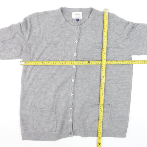 Maine New England Women Grey Size 16 Acrylic Cardigan Knitwear