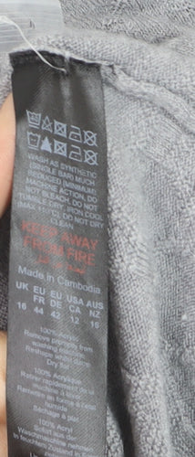 Maine New England Women Grey Size 16 Acrylic Cardigan Knitwear