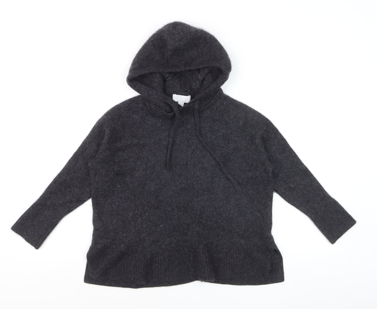 The White Company Women Grey 100% Cashmere Hooded Pullover Jumper M