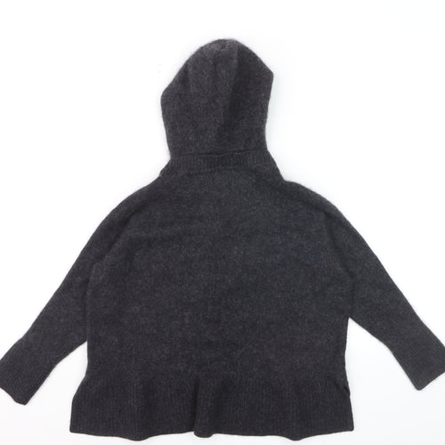 The White Company Women Grey 100% Cashmere Hooded Pullover Jumper M