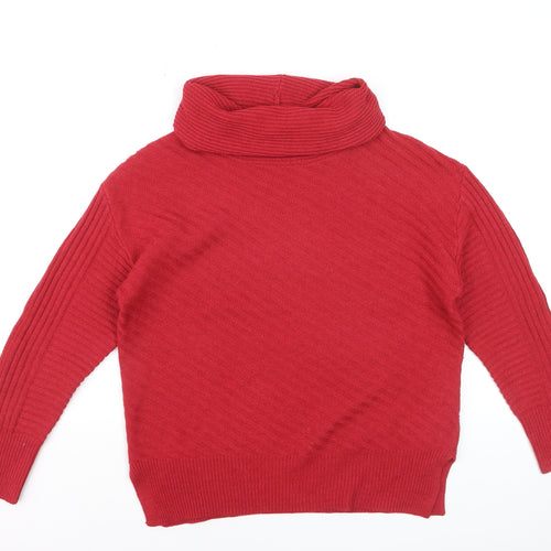 Roman Women Red Roll Neck Knit Jumper Size 12 Long Sleeve