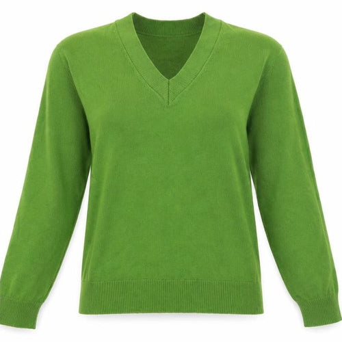 Marks and Spencer Women Green XS V-Neck Wool Blend Jumper
