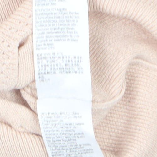Oasis Women’s Beige Scallop Crew Neck Knit Jumper Size S