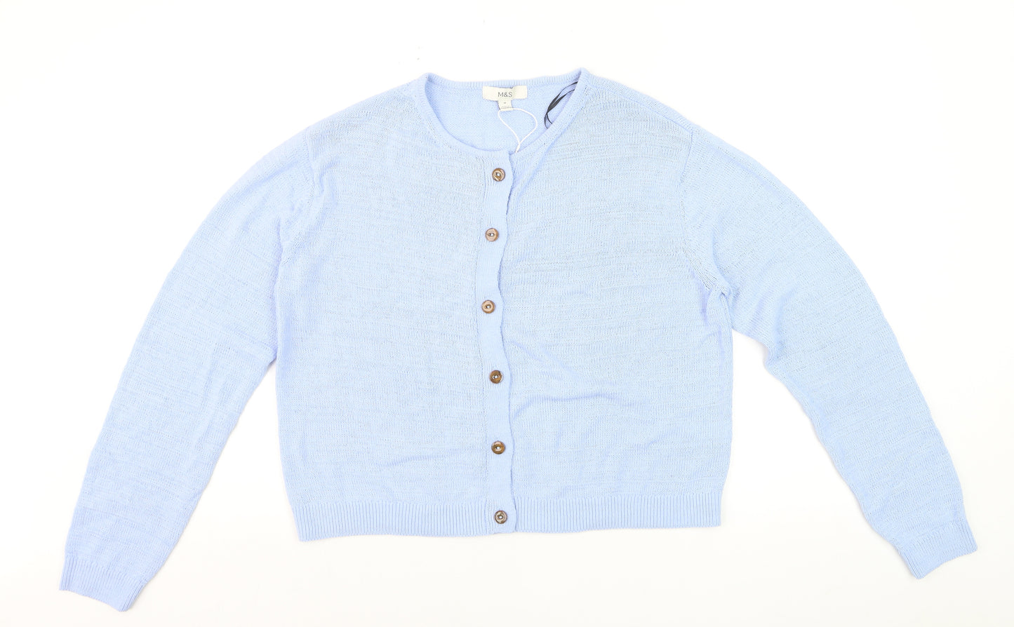 Marks and Spencer Women’s Blue Cotton Blend Cardigan M