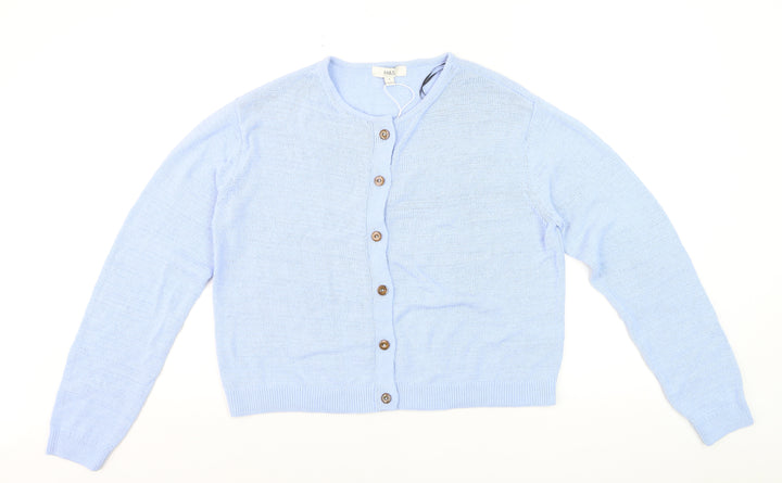 Marks and Spencer Women’s Blue Cotton Blend Cardigan M