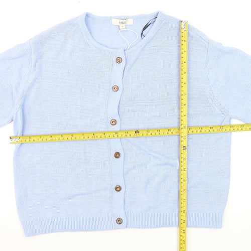 Marks and Spencer Women’s Blue Cotton Blend Cardigan M