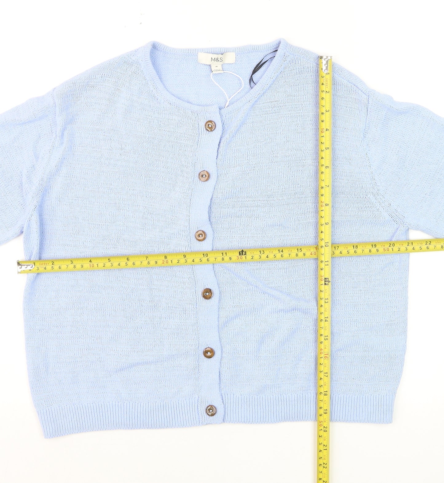 Marks and Spencer Women’s Blue Cotton Blend Cardigan M