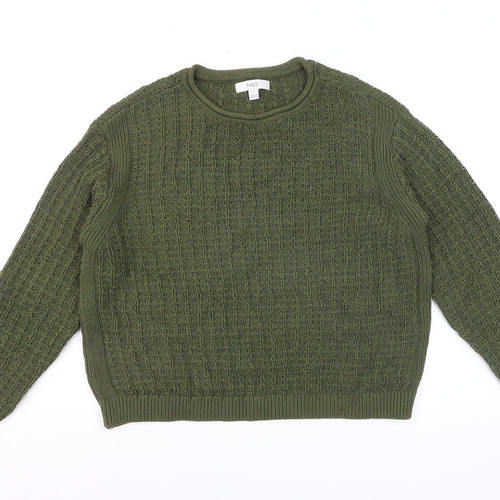 Marks and Spencer Women’s Green Cable-Knit Cotton Jumper M