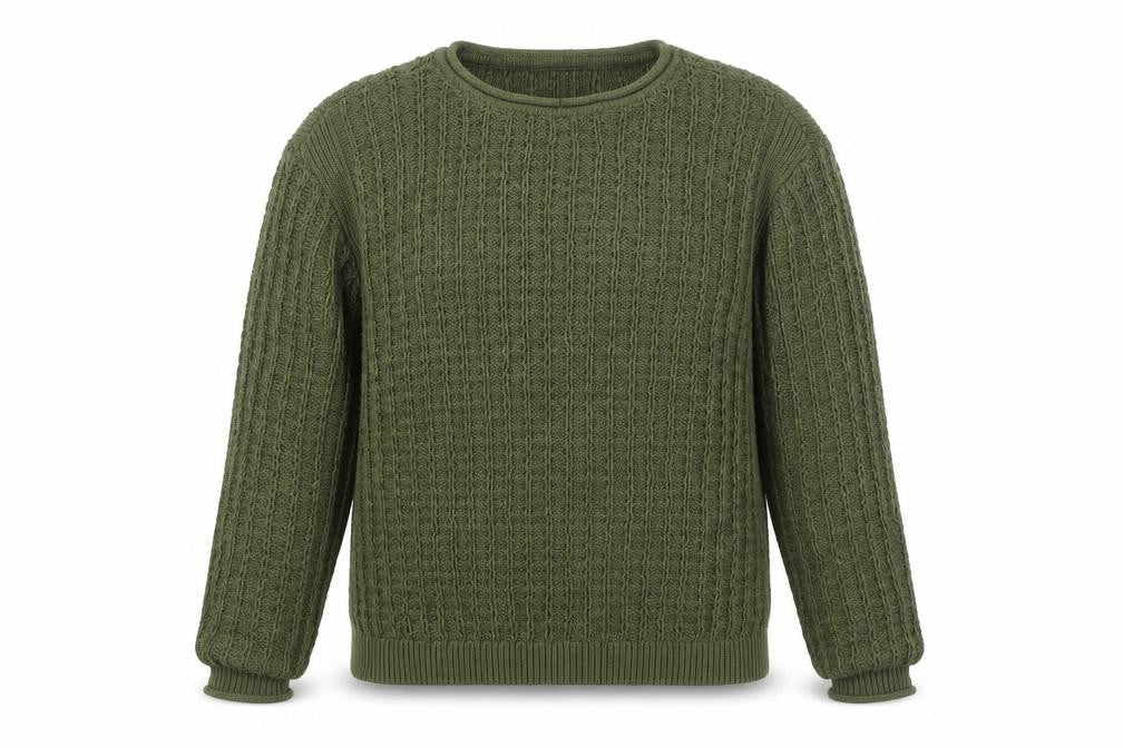 Marks and Spencer Women’s Green Cable-Knit Cotton Jumper M