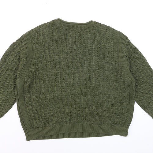 Marks and Spencer Women’s Green Cable-Knit Cotton Jumper M