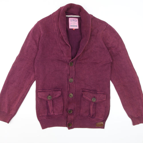 SoulCal & Co Men's Purple Cotton Button Cardigan M