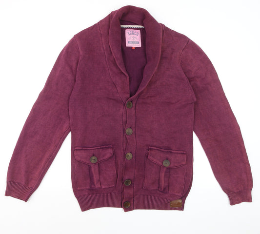 SoulCal & Co Men's Purple Cotton Button Cardigan M