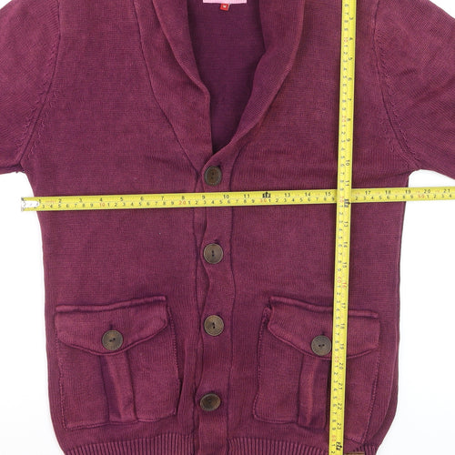 SoulCal & Co Men's Purple Cotton Button Cardigan M