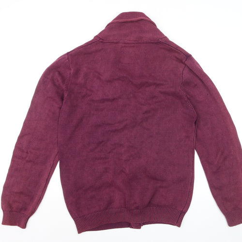 SoulCal & Co Men's Purple Cotton Button Cardigan M