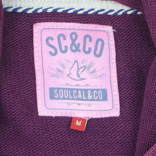 SoulCal & Co Men's Purple Cotton Button Cardigan M