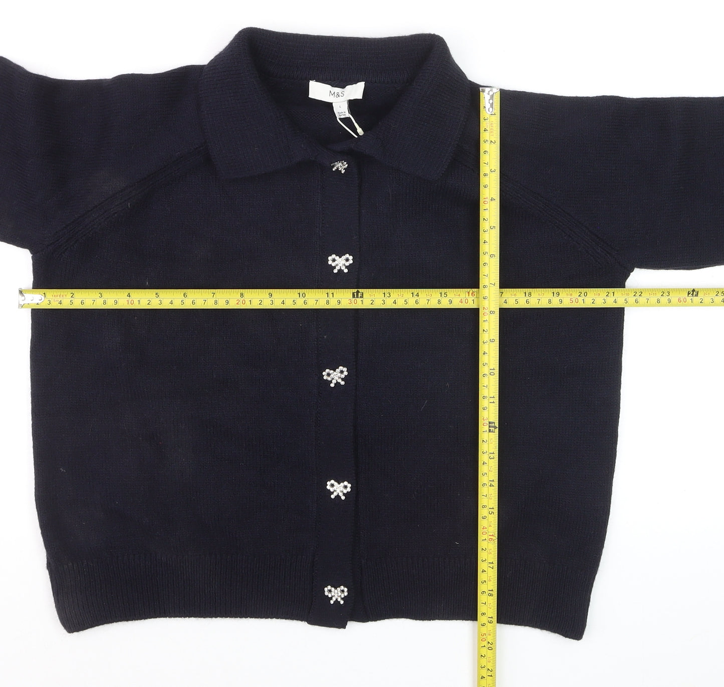 Marks and Spencer Women’s Black Collared Knit Cardigan Size L
