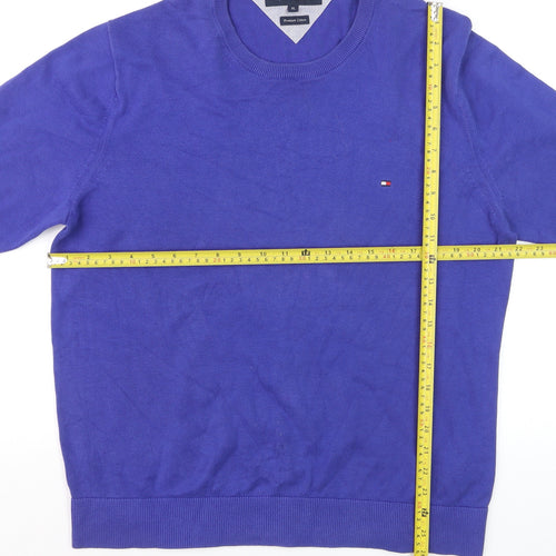 Tommy Hilfiger Men Blue XL Cotton Crew Neck Jumper