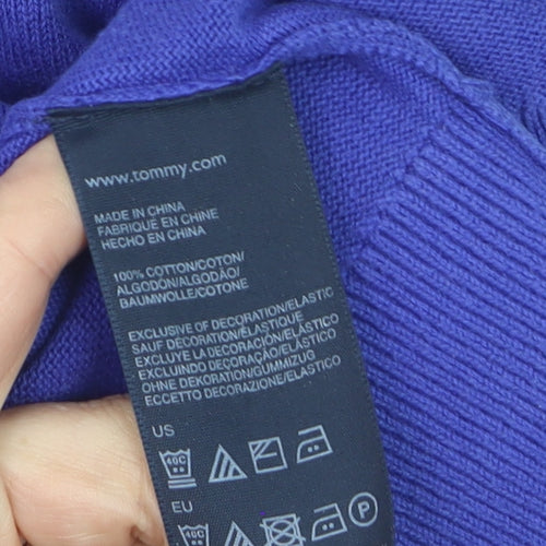 Tommy Hilfiger Men Blue XL Cotton Crew Neck Jumper