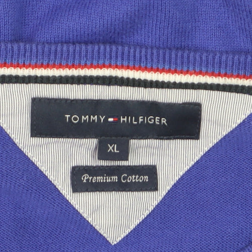 Tommy Hilfiger Men Blue XL Cotton Crew Neck Jumper