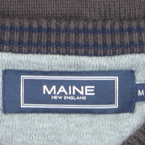 Maine New England Men's Brown Cotton V-Neck Jumper Size M