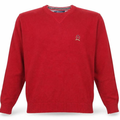 Tommy Hilfiger Men’s Red Cotton Crew Neck Jumper XL