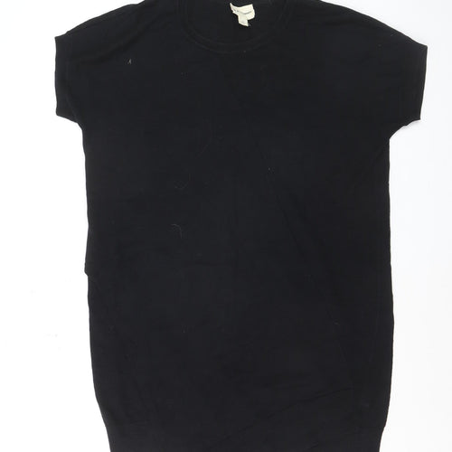 DKNY Women’s Black Cotton Short Sleeve Pullover Jumper Size S