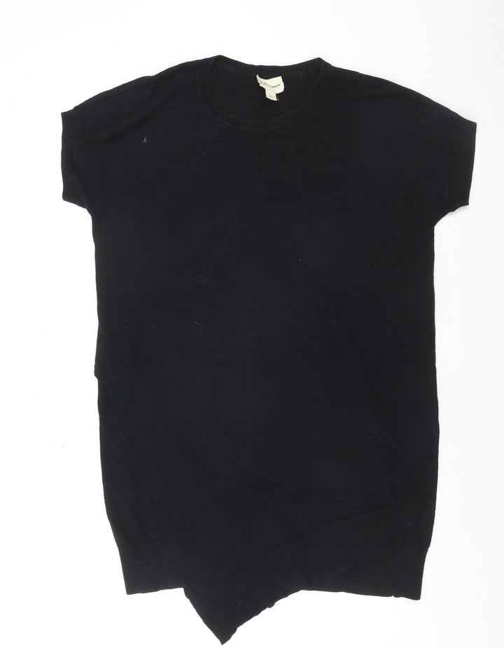 DKNY Women’s Black Cotton Short Sleeve Pullover Jumper Size S