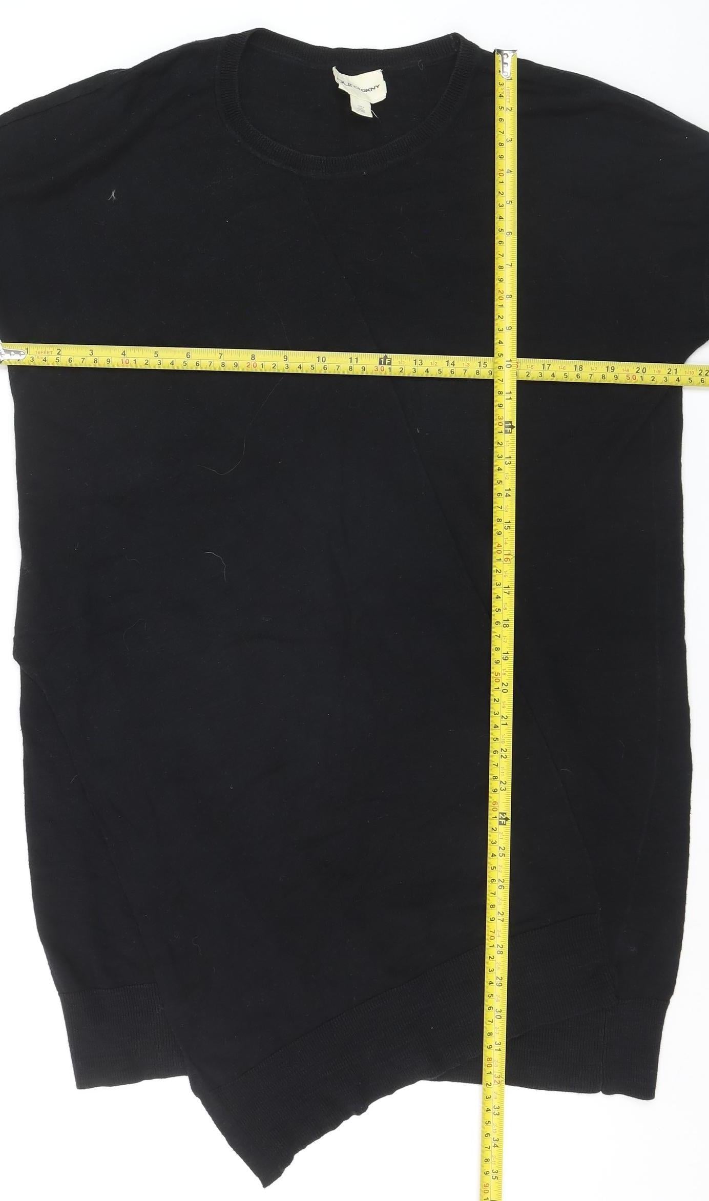 DKNY Women’s Black Cotton Short Sleeve Pullover Jumper Size S