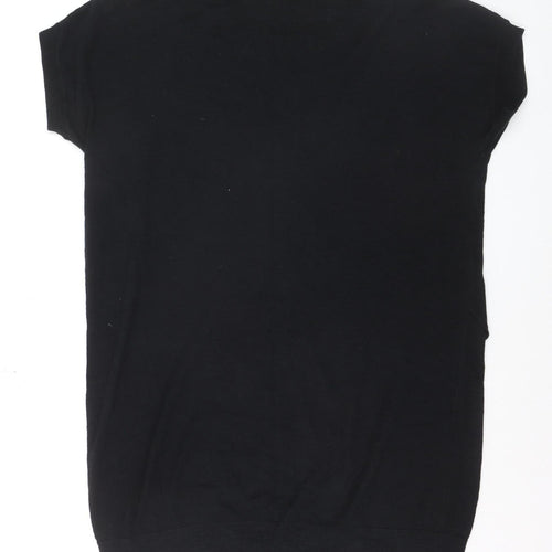 DKNY Women’s Black Cotton Short Sleeve Pullover Jumper Size S