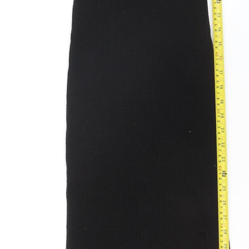 PrettyLittleThing Women Black S Bodycon Ribbed Knit Midi Dress